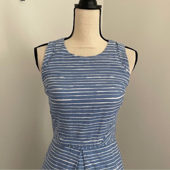 GAP Blue Knee Length Y2K Fit & Flare Sleeveless Dress sz 0 Preppy Fishermancore - Picture 5 of 16